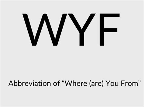 wyf meaning|What Does WYF Mean: A Modern Text Abbreviation